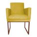 Poltrona Decorativa Klara Base Bronze Veludo Amarelo   - Montanaris Decor