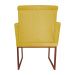 Poltrona Decorativa Klara Base Bronze Veludo Amarelo   - Montanaris Decor