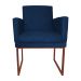 Poltrona Decorativa Klara Base Bronze Veludo Azul Marinho - Montanaris Decor