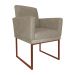 Poltrona Decorativa Klara Base Bronze Veludo Bege - Montanaris Decor