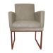 Poltrona Decorativa Klara Base Bronze Veludo Bege - Montanaris Decor
