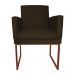 Poltrona Decorativa Klara Base Bronze Veludo Marrom - Montanaris Decor