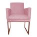 Poltrona Decorativa Klara Base Bronze Veludo Rosa - Montanaris Decor