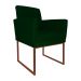 Poltrona Decorativa Klara Base Bronze Veludo Verde - Montanaris Decor