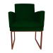 Poltrona Decorativa Klara Base Bronze Veludo Verde - Montanaris Decor
