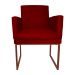 Poltrona Decorativa Klara Base Bronze Veludo Vermelho - Montanaris Decor