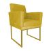 Poltrona Decorativa Klara Base Gold Veludo Amarelo - Montanaris Decor