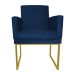 Poltrona Decorativa Klara Base Gold Veludo Azul Marinho - Montanaris Decor