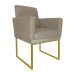 Poltrona Decorativa Klara Base Gold Veludo Bege - Montanaris Decor
