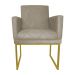 Poltrona Decorativa Klara Base Gold Veludo Bege - Montanaris Decor