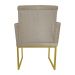 Poltrona Decorativa Klara Base Gold Veludo Bege - Montanaris Decor