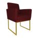 Poltrona Decorativa Klara Base Gold Veludo Bordô - Montanaris Decor