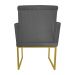 Poltrona Decorativa Klara Base Gold Veludo Cinza - Montanaris Decor