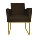 Poltrona Decorativa Klara Base Gold Veludo Marrom - Montanaris Decor