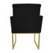 Poltrona Decorativa Klara Base Gold Veludo Preto - Montanaris Decor