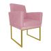 Poltrona Decorativa Klara Base Gold Veludo Rosa - Montanaris Decor