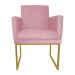 Poltrona Decorativa Klara Base Gold Veludo Rosa - Montanaris Decor