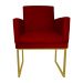 Poltrona Decorativa Klara Base Gold Veludo Vermelho - Montanaris Decor