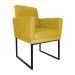 Poltrona Decorativa Klara Base Preto Veludo Amarelo - Montanaris Decor