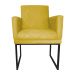 Poltrona Decorativa Klara Base Preto Veludo Amarelo - Montanaris Decor