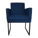 Poltrona Decorativa Klara Base Preto Veludo Azul Marinho - Montanaris Decor