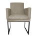 Poltrona Decorativa Klara Base Preto Veludo Bege - Montanaris Decor