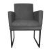 Poltrona Decorativa Klara Base Preto Veludo Cinza - Montanaris Decor