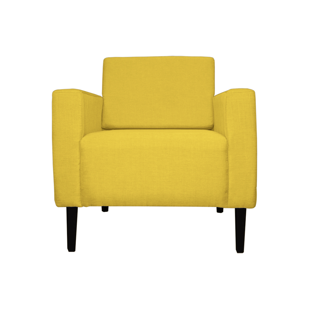 Poltrona Decorativa Leticia Slim Veludo Amarelo - Montanaris Decor
