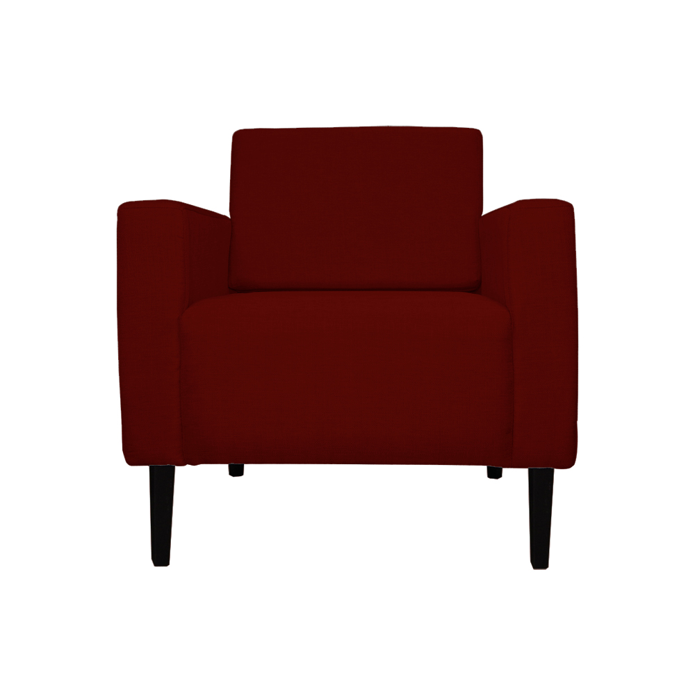 Poltrona Decorativa Leticia Slim Veludo Bordô - Montanaris Decor