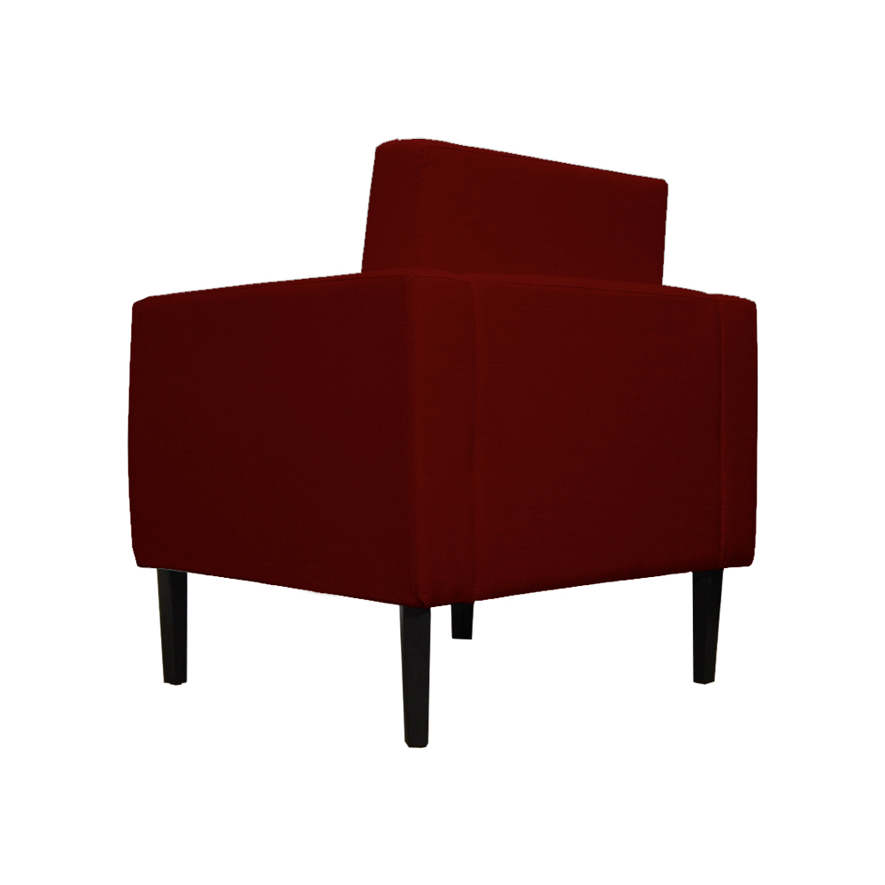 Poltrona Decorativa Leticia Slim Veludo Bordô - Montanaris Decor
