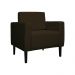 Poltrona Decorativa Leticia Slim Veludo Marrom - Montanaris Decor