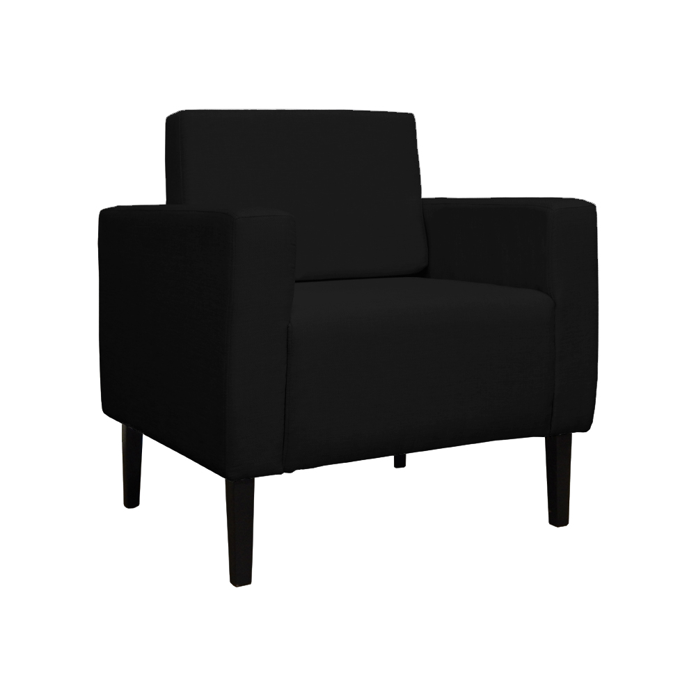 Poltrona Decorativa Leticia Slim Veludo Preto - Montanaris Decor