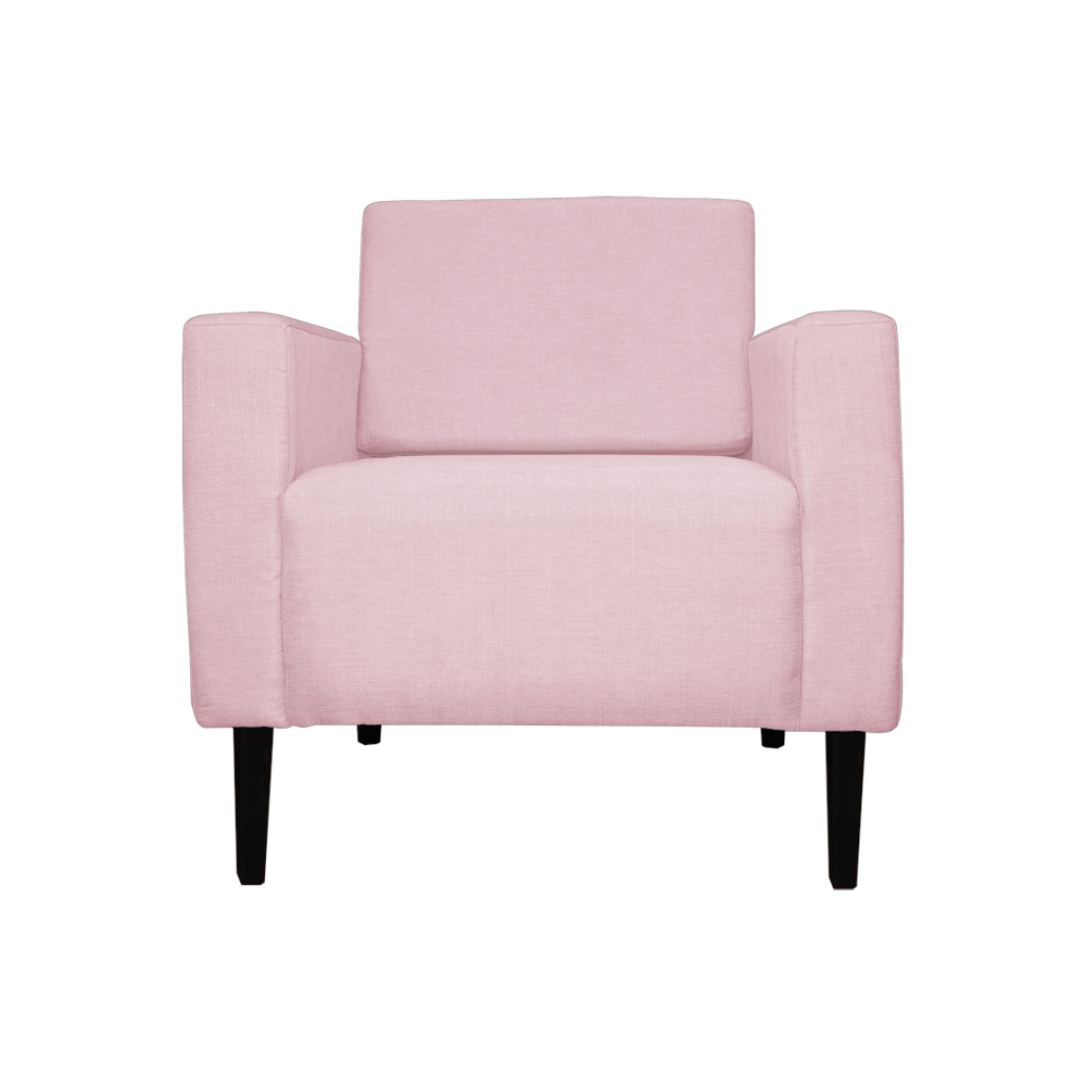 Poltrona Decorativa Leticia Slim Veludo Rosa - Montanaris Decor