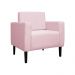 Poltrona Decorativa Leticia Slim Veludo Rosa - Montanaris Decor