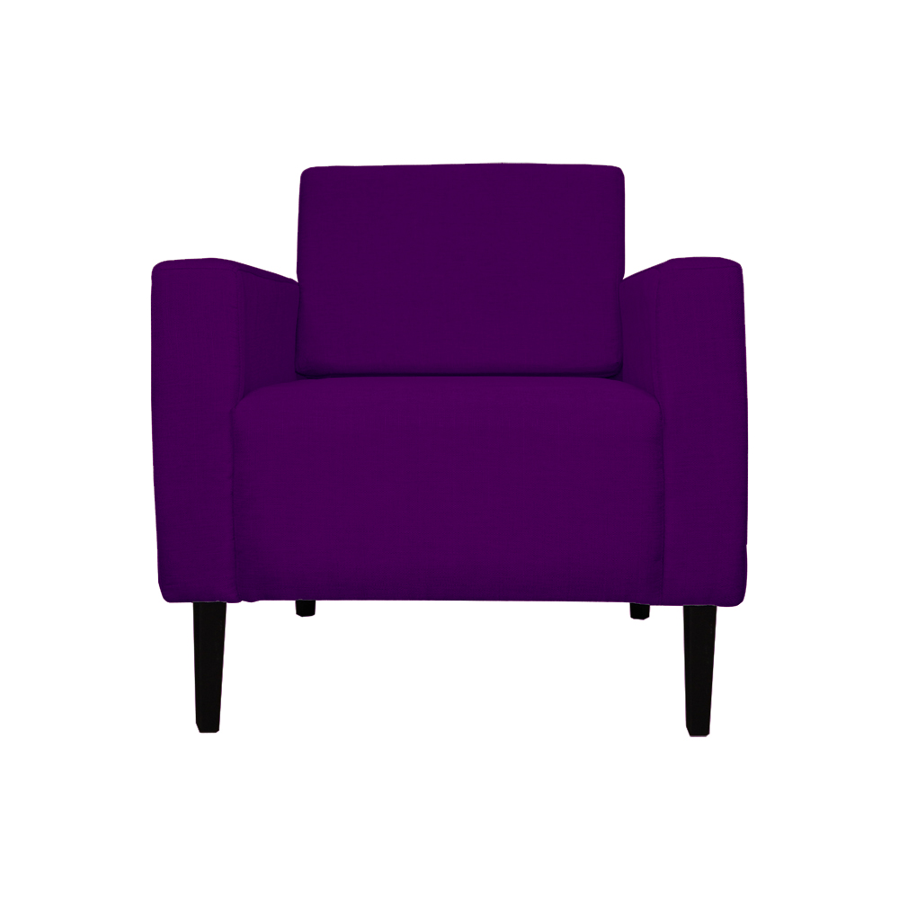 Poltrona Decorativa Leticia Slim Veludo Roxo - Montanaris Decor