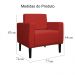 Poltrona Decorativa Leticia Slim Veludo Vermelho - Montanaris Decor