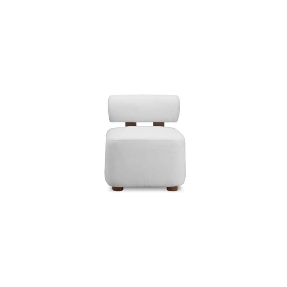 Poltrona Decorativa Livi Sala Estar Boucle Branco - Montanaris Decor