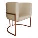 Poltrona Decorativa Luana Base Bronze PU Bege - Montanaris Decor