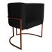 Poltrona Decorativa Luana Base Bronze PU Preto - Montanaris Decor