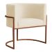 Poltrona Decorativa Luana Base Bronze Veludo Bege - Montanaris Decor
