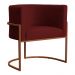 Poltrona Decorativa Luana Base Bronze Veludo Bordô - Montanaris Decor