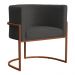 Poltrona Decorativa Luana Base Bronze Veludo Cinza - Montanaris Decor