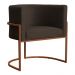 Poltrona Decorativa Luana Base Bronze Veludo Marrom - Montanaris Decor