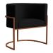 Poltrona Decorativa Luana Base Bronze Veludo Preto - Montanaris Decor