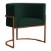 Poltrona Decorativa Luana Base Bronze Veludo Verde - Montanaris Decor