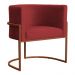 Poltrona Decorativa Luana Base Bronze Veludo Vermelho - Montanaris Decor