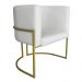 Poltrona Decorativa Luana Base Gold PU Branco - Montanaris Decor