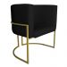 Poltrona Decorativa Luana Base Gold PU Preto - Montanaris Decor