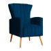 Poltrona Decorativa Melinda Veludo Azul Marinho - Montanaris Decor
