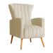 Poltrona Decorativa Melinda Veludo Bege - Montanaris Decor
